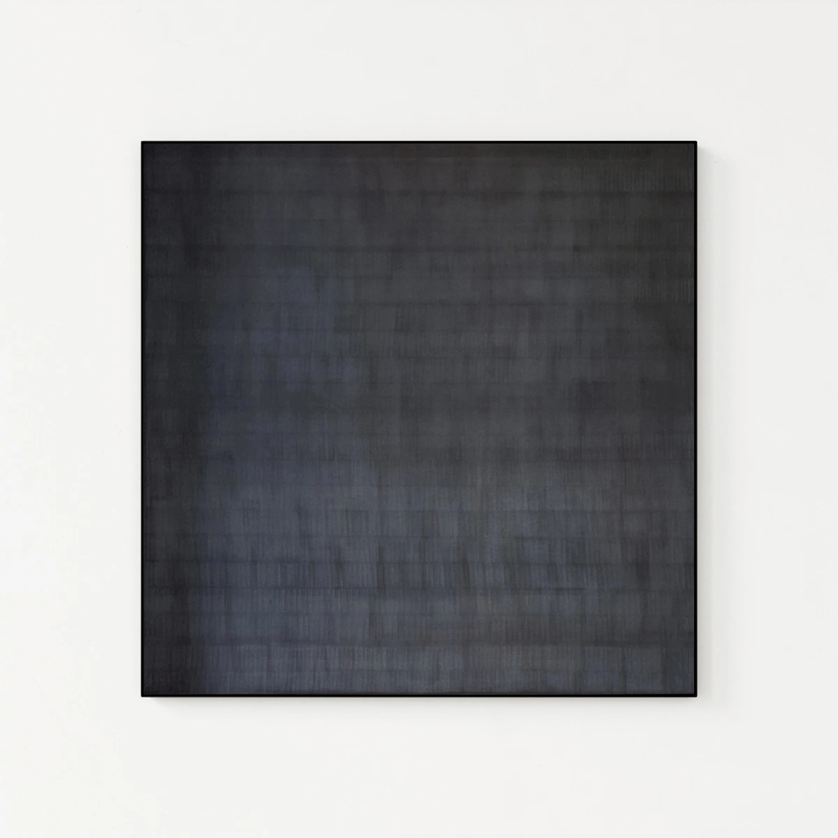 Contemporary abstract painting in navy and blue from the 'Blurs' series, with depth created by blurred
layers