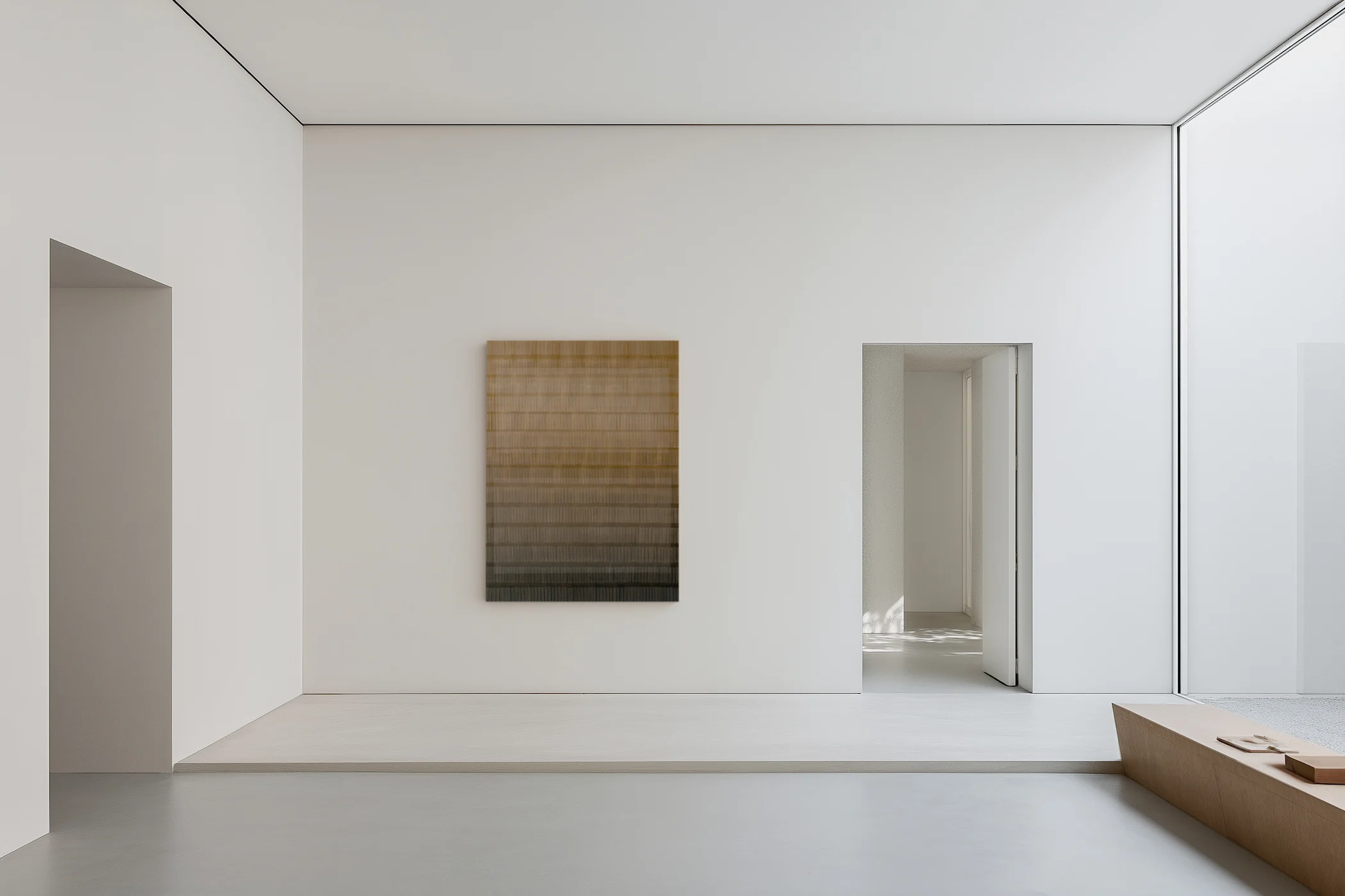 Minimalist interior featuring contemporary abstract art by Marta Rószczka from the 'Between'
series, modern wall art for home or gallery.